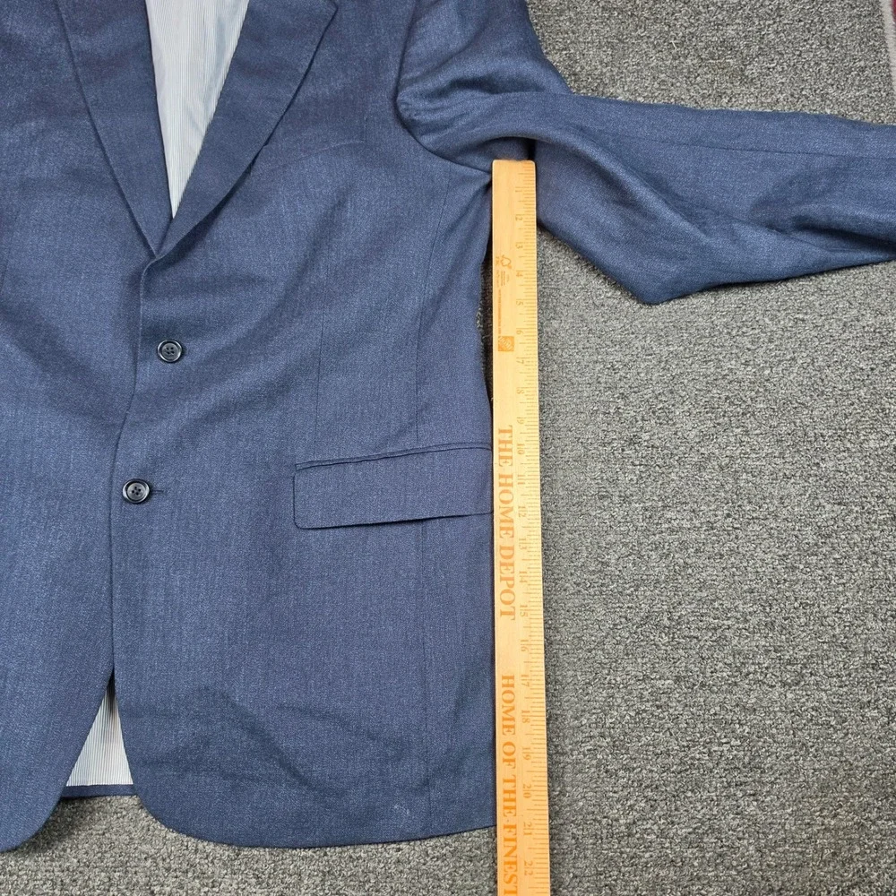 Jos A Bank Sport Coat Blue Mens 42L Linen Wool Blend Two Button Blazer Jacket